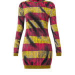 Moschino Fijngebreide jurk met col – Materiaal: 100% scheerwol – Kleur: Maisgeel