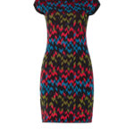 M Missoni Aansluitende jurk met grafisch dessin – Materiaal: 39% polyamide / 32% viscose / 19% katoen / 7% wol – Kleur: Cranberryrood